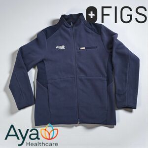 FIGS On-Shift Fleece Jacket Navy Blue Co-Branded w/ Aya Healthcare Womens Medium